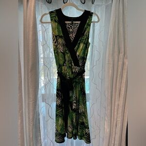 White House Black Market Tropical Reversible Fit and Flare Dress